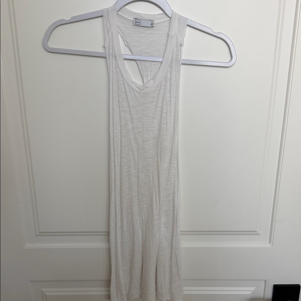 Womens White twisted Racerback Tank Top